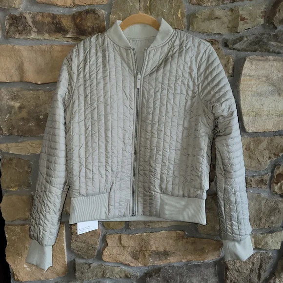 NWT Lululemon Nonstop Bomber 4 Reversible Raw Linen Puffer - Picture 3 of 14